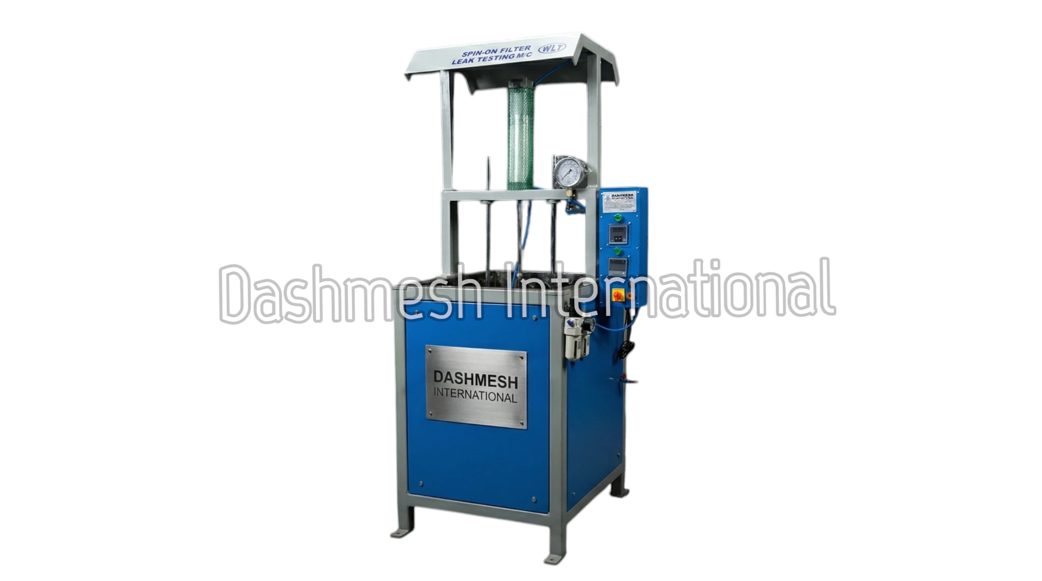 D.I. Spin-On Leak Test Rig for oil and fuel filter leak testing and seal integrity inspection